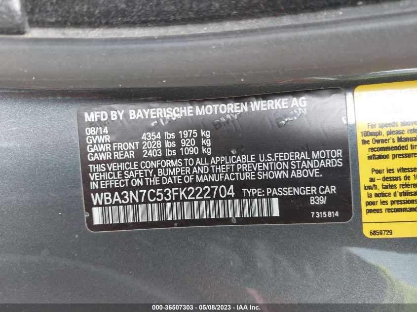 2015 BMW 4 SERIES 428I - WBA3N7C53FK222704