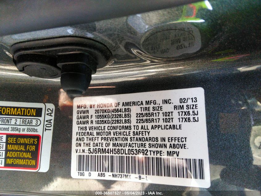 2013 HONDA CR-V EX - 5J6RM4H58DL053692
