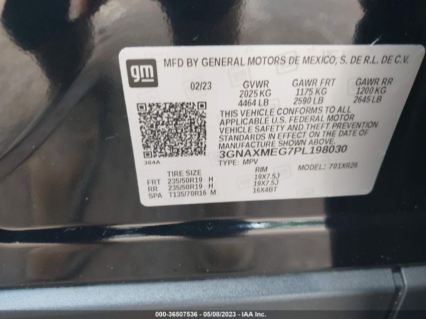 2023 CHEVROLET EQUINOX RS - 3GNAXMEG7PL198030