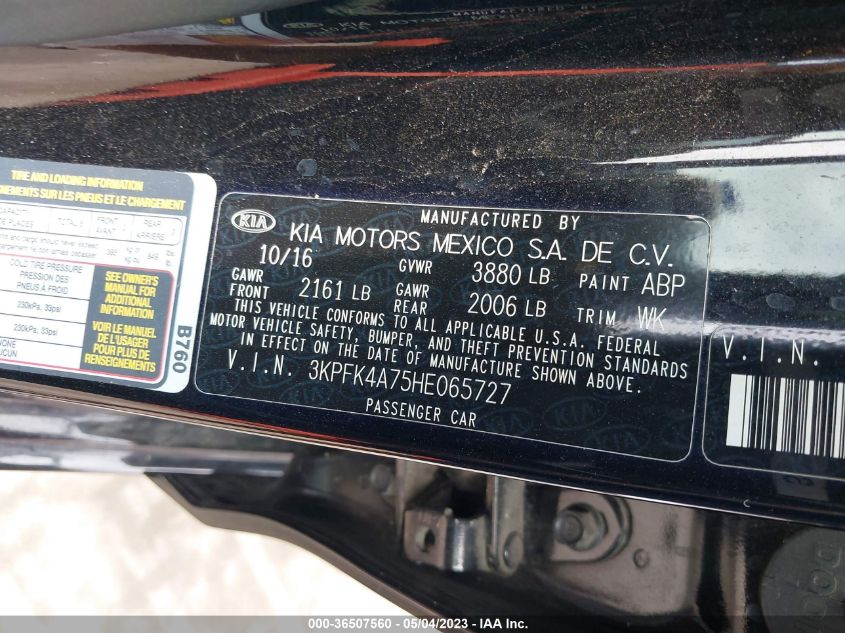 2017 KIA FORTE LX - 3KPFK4A75HE065727