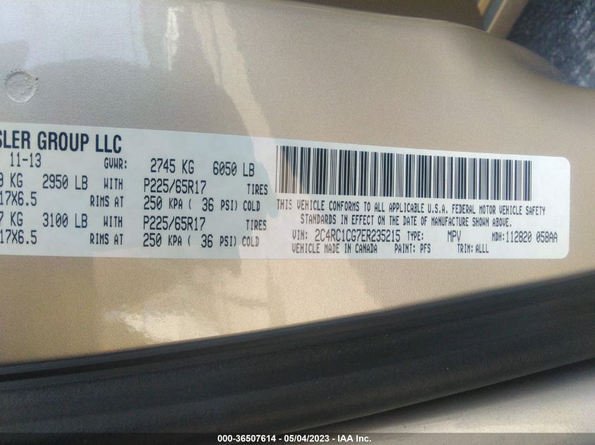2014 CHRYSLER TOWN & COUNTRY TOURING-L - 2C4RC1CG7ER235215