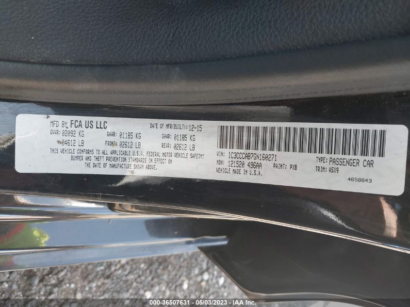2016 CHRYSLER 200 LIMITED - 1C3CCCAB7GN160271