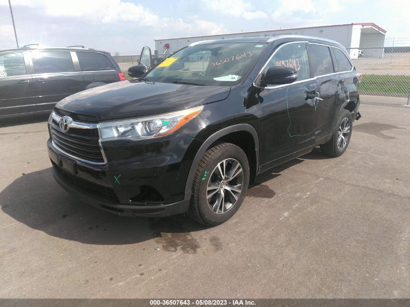 2016 TOYOTA HIGHLANDER XLE - 5TDJKRFH4GS500394