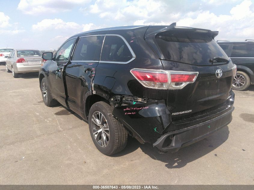 2016 TOYOTA HIGHLANDER XLE - 5TDJKRFH4GS500394