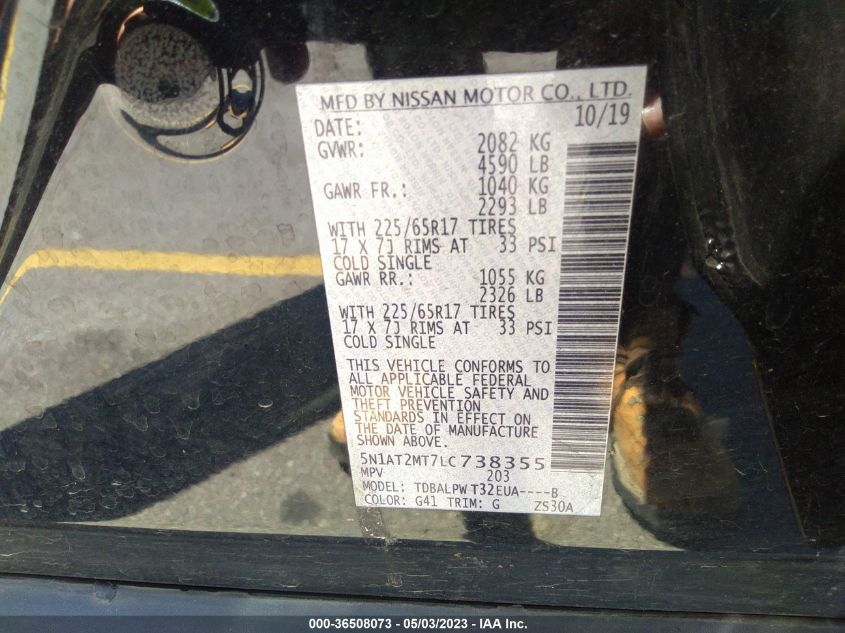 2020 NISSAN ROGUE S - 5N1AT2MT7LC738355