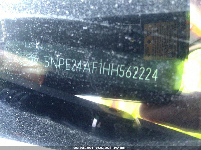 VIN 5NPE24AF1HH562224 2017 HYUNDAI SONATA 2.4L
