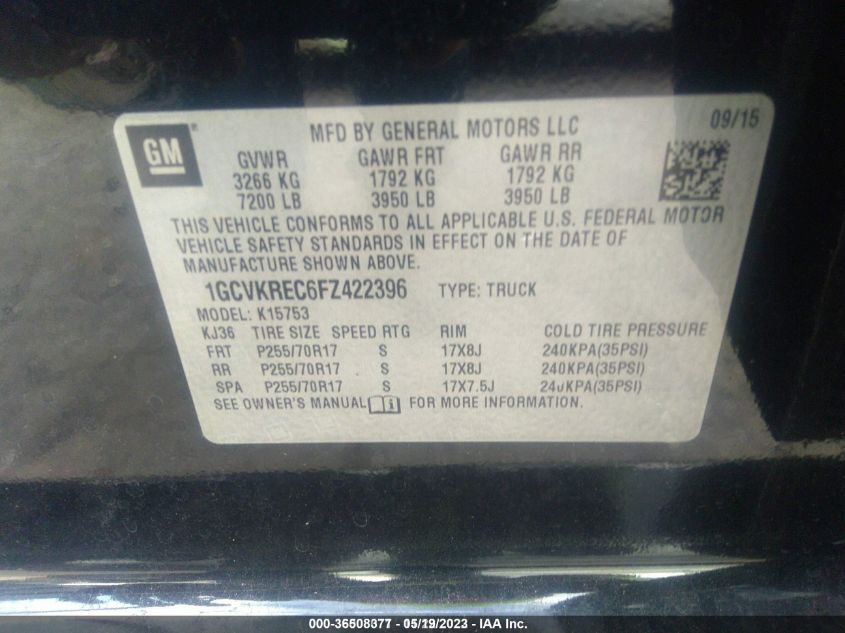 2015 CHEVROLET SILVERADO 1500 LT - 1GCVKREC6FZ422396
