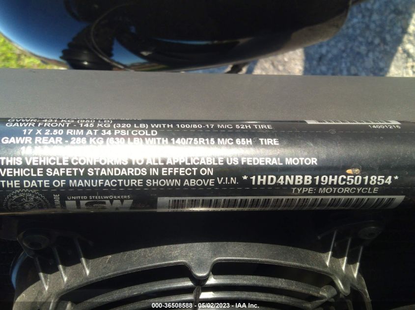 2017 HARLEY-DAVIDSON XG750 - 1HD4NBB19HC501854