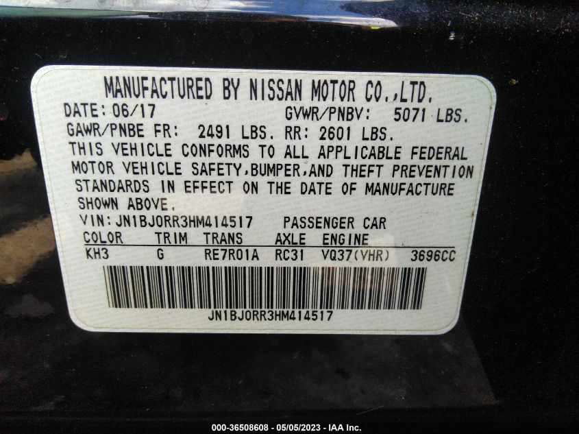 2017 INFINITI QX50 - JN1BJ0RR3HM414517