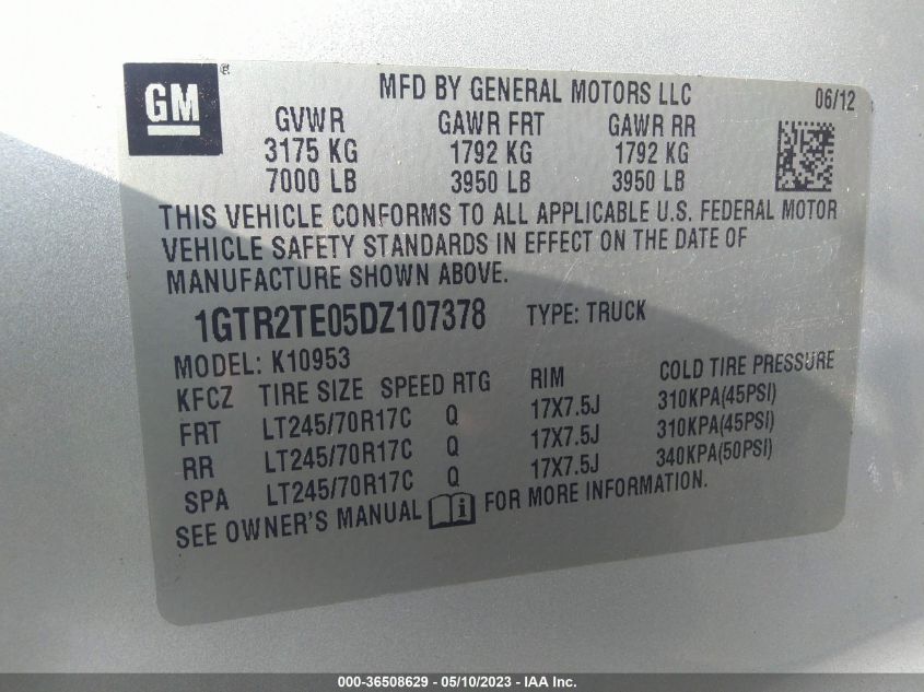 2013 GMC SIERRA 1500 WORK TRUCK - 1GTR2TE05DZ107378