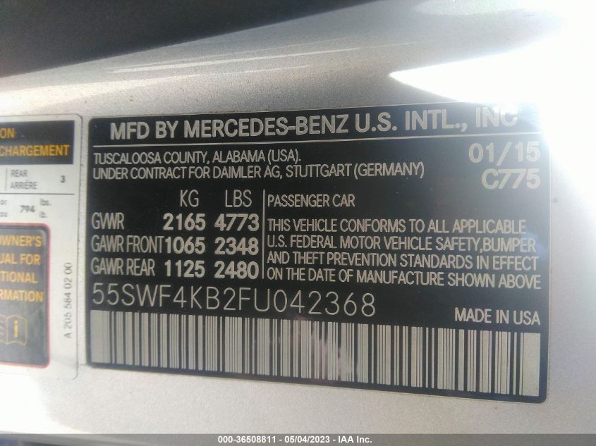 2015 MERCEDES-BENZ C-CLASS C 300 - 55SWF4KB2FU042368