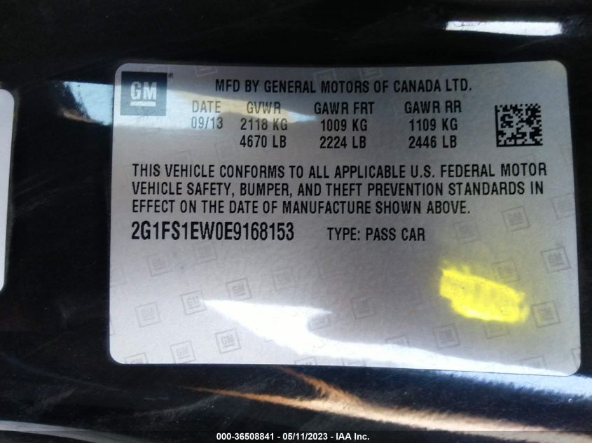 2014 CHEVROLET CAMARO SS - 2G1FS1EW0E9168153
