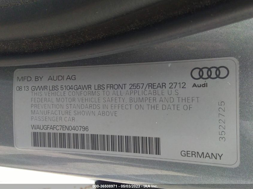 2014 AUDI A6 2.0T PREMIUM PLUS - WAUGFAFC7EN040796