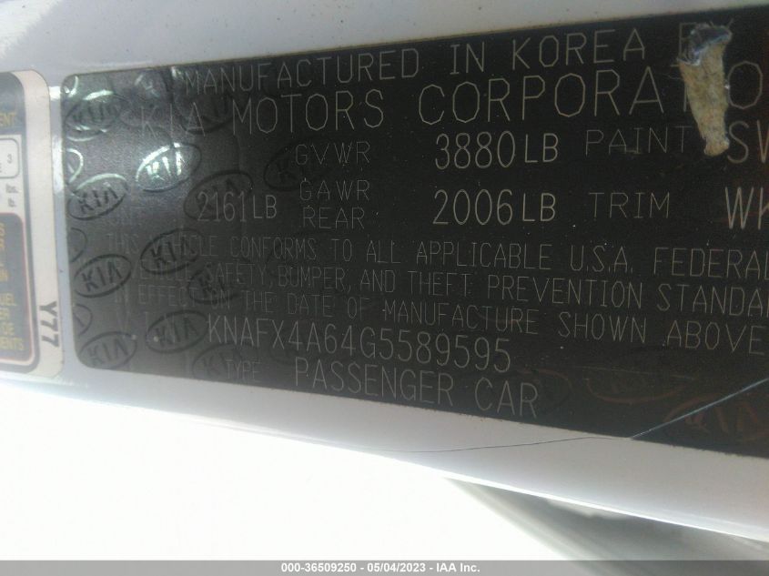 2016 KIA FORTE LX - KNAFX4A64G5589595