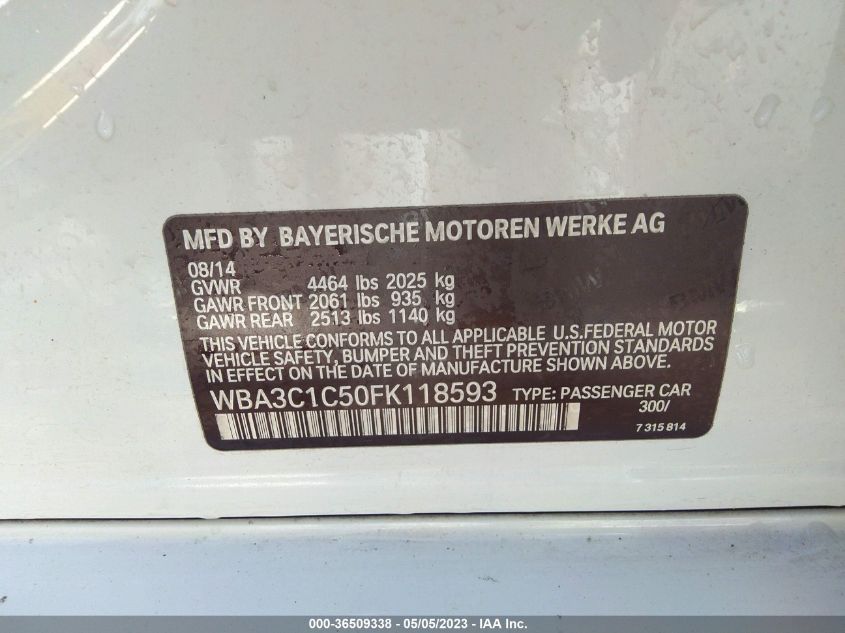 2015 BMW 328I - WBA3C1C50FK118593