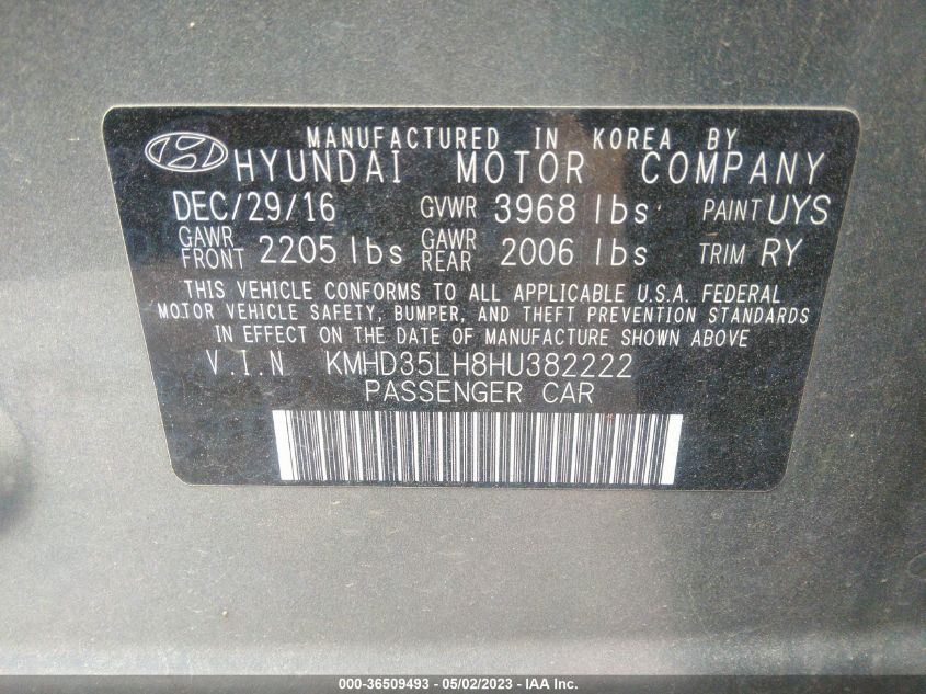 2017 HYUNDAI ELANTRA GT - KMHD35LH8HU382222