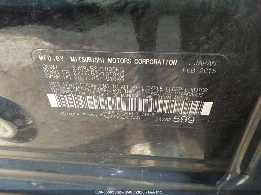 2015 MITSUBISHI LANCER ES - JA32U2FU4FU017953