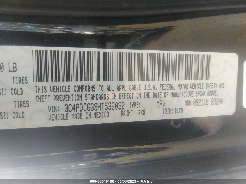 2017 DODGE JOURNEY CROSSROAD PLUS - 3C4PDCGG9HT536032