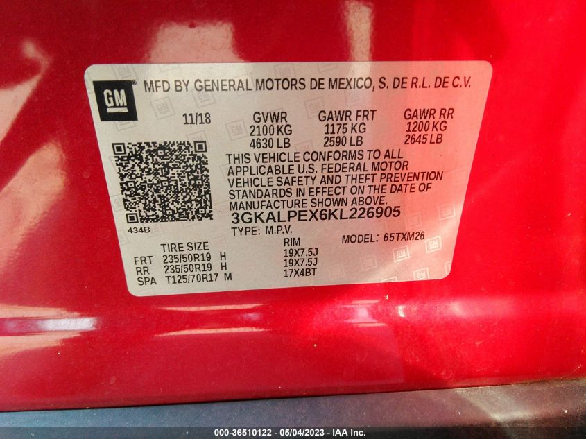2019 GMC TERRAIN SLT - 3GKALPEX6KL226905