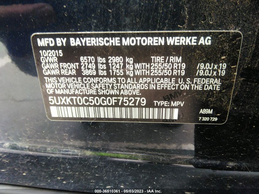 2016 BMW X5 EDRIVE XDRIVE40E - 5UXKT0C50G0F75279