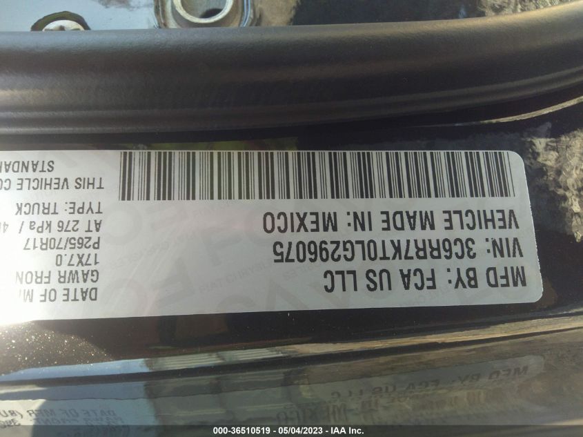 2020 RAM 1500 CLASSIC TRADESMAN - 3C6RR7KT0LG296075