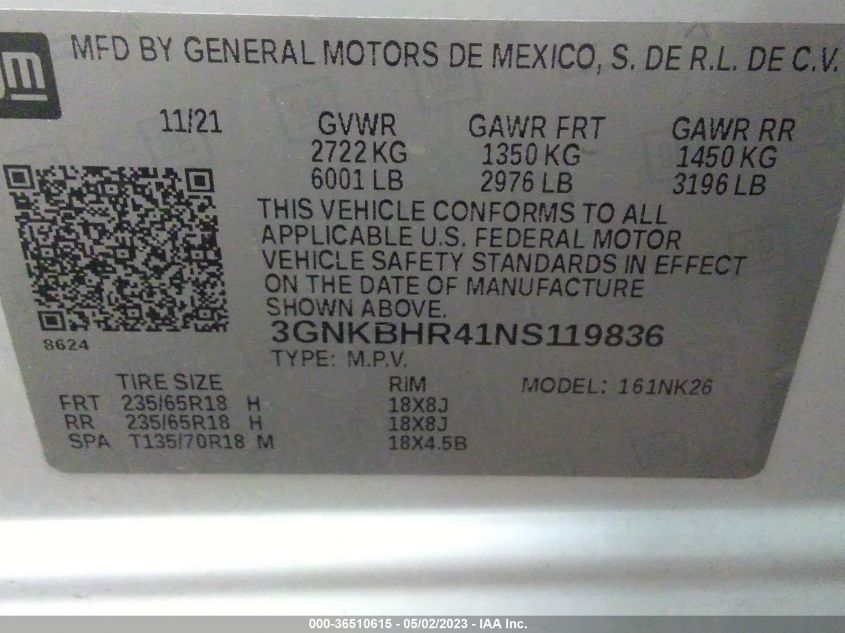2022 CHEVROLET BLAZER LT - 3GNKBHR41NS119836