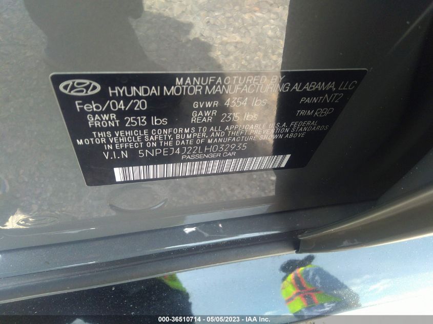 2020 HYUNDAI SONATA SEL PLUS - 5NPEJ4J22LH032935