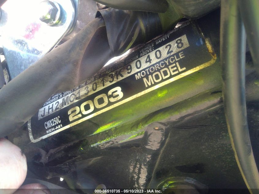 2003 HONDA CMX250 C JH2MC13013K904028