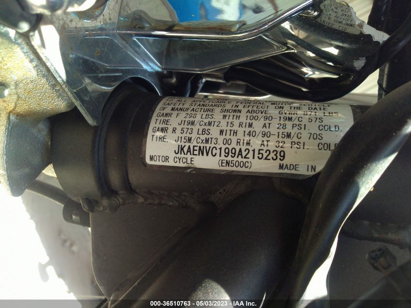 2009 KAWASAKI EN500 C JKAENVC199A215239