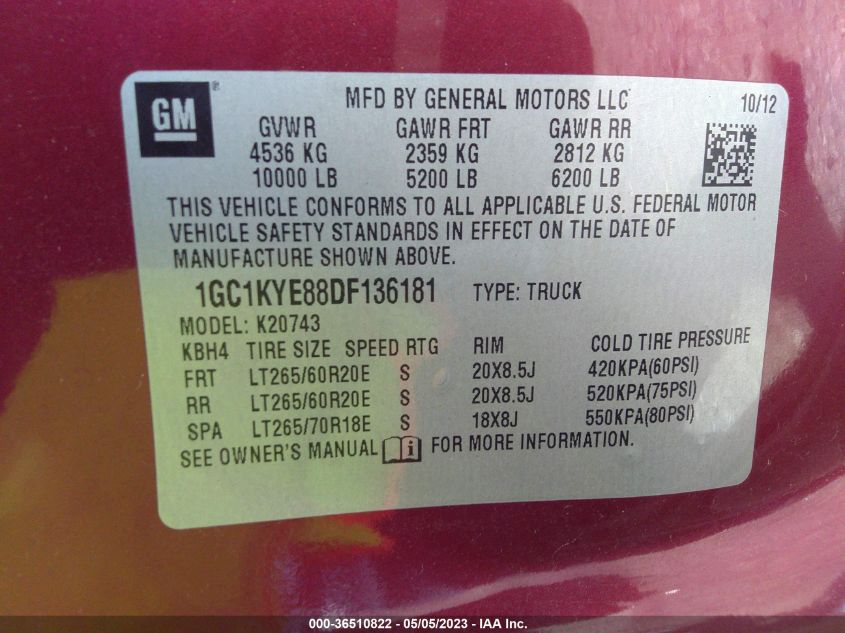 2013 CHEVROLET SILVERADO 2500HD LTZ - 1GC1KYE88DF136181