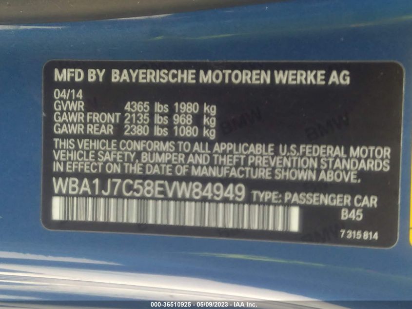 2014 BMW 2 SERIES M235I - WBA1J7C58EVW84949