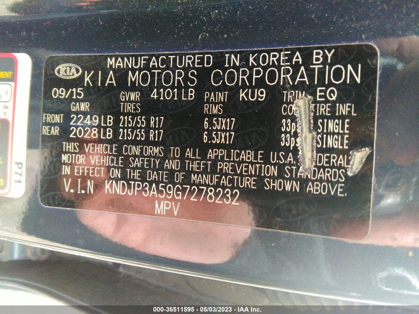 2016 KIA SOUL + - KNDJP3A59G7278232