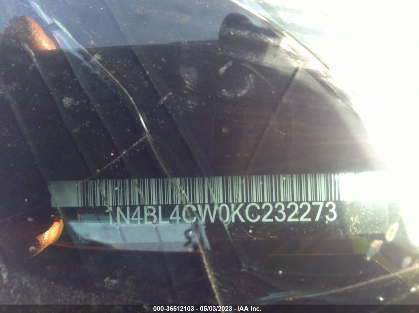 2019 NISSAN ALTIMA 2.5 SR - 1N4BL4CW0KC232273