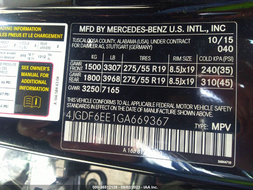 2016 MERCEDES-BENZ GL GL 450 - 4JGDF6EE1GA669367