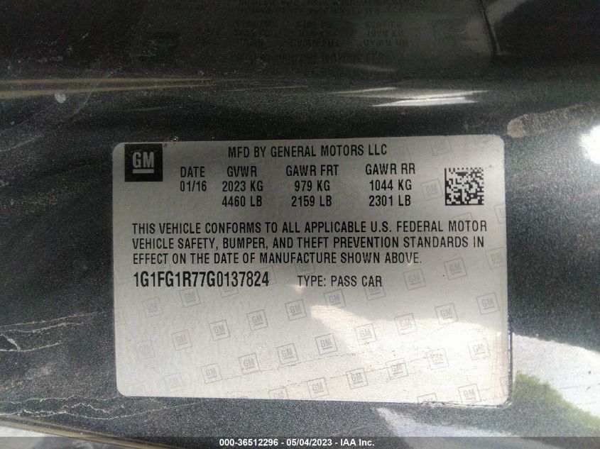 2016 CHEVROLET CAMARO 2SS - 1G1FG1R77G0137824