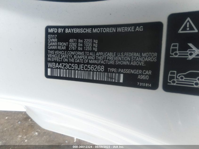 2018 BMW 4 SERIES 430I XDRIVE - WBA4Z3C59JEC56268