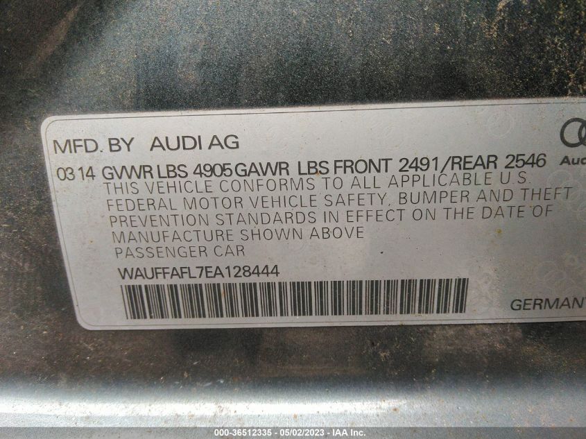 2014 AUDI A4 PREMIUM PLUS - WAUFFAFL7EA128444