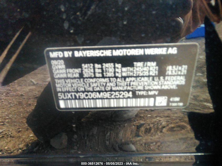 2021 BMW X3 M40I - 5UXTY9C06M9E25294