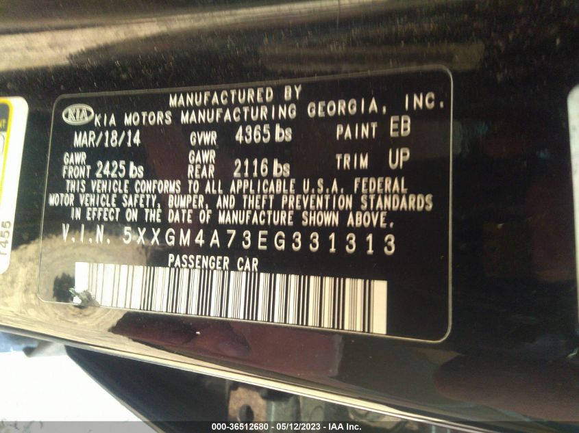 2014 KIA OPTIMA LX - 5XXGM4A73EG331313