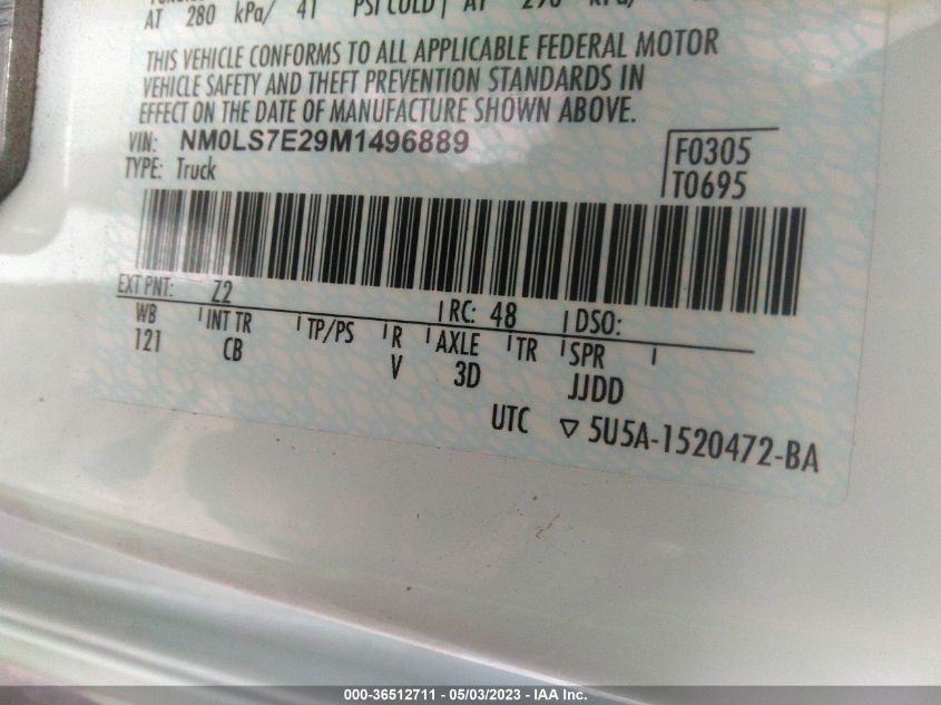 2021 FORD TRANSIT CONNECT VAN XL NM0LS7E29M1496889