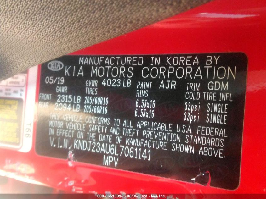 2020 KIA SOUL LX - KNDJ23AU6L7061141