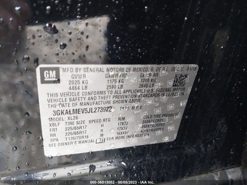 2018 GMC TERRAIN SLE - 3GKALMEV5JL273922