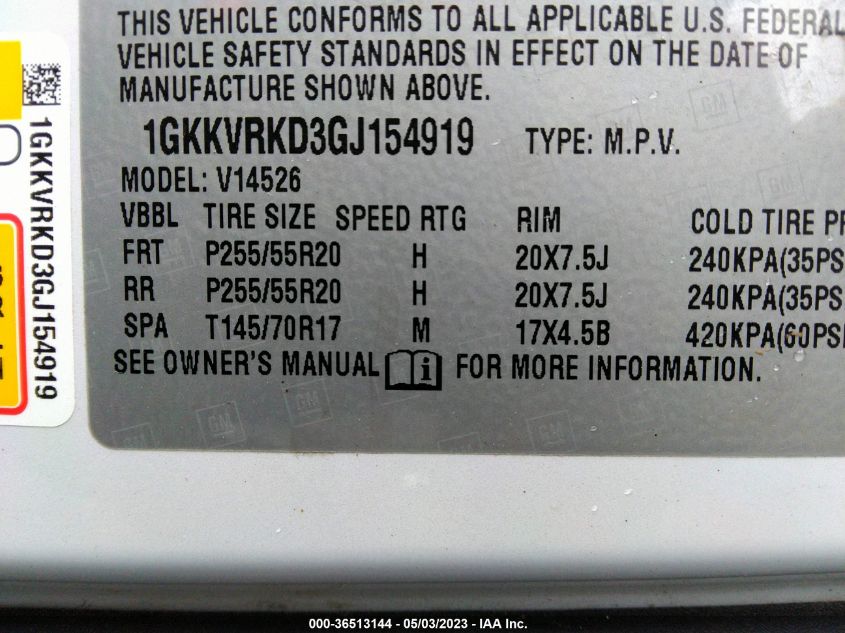 2016 GMC ACADIA SLT - 1GKKVRKD3GJ154919