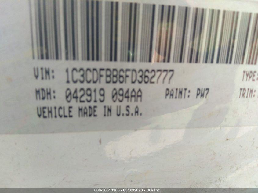 2015 DODGE DART SXT - 1C3CDFBB6FD362777
