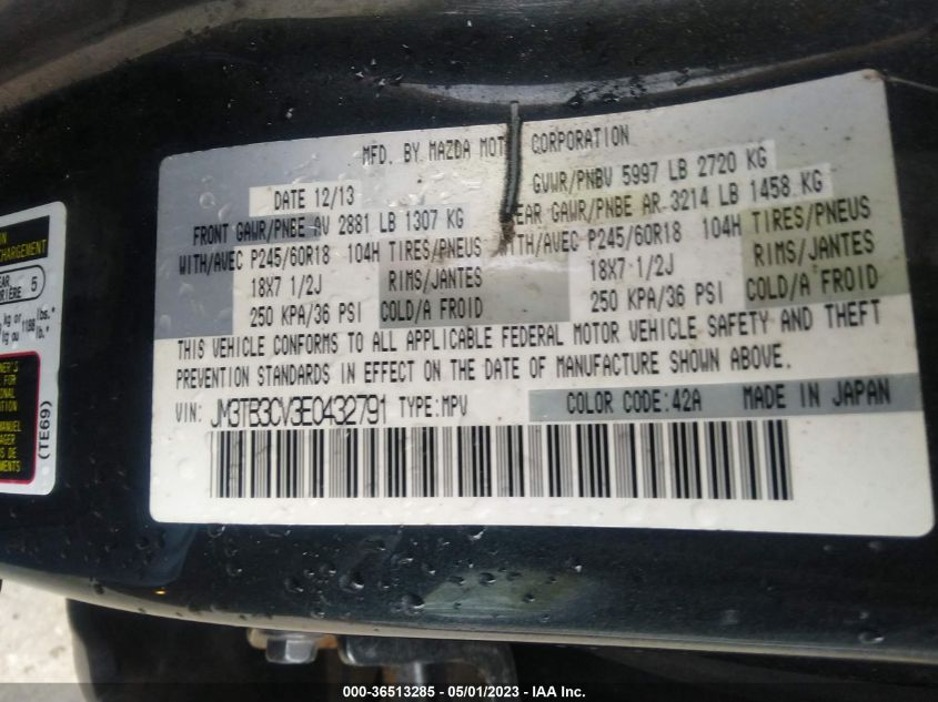 2014 MAZDA CX-9 TOURING - JM3TB3CV3E0432791
