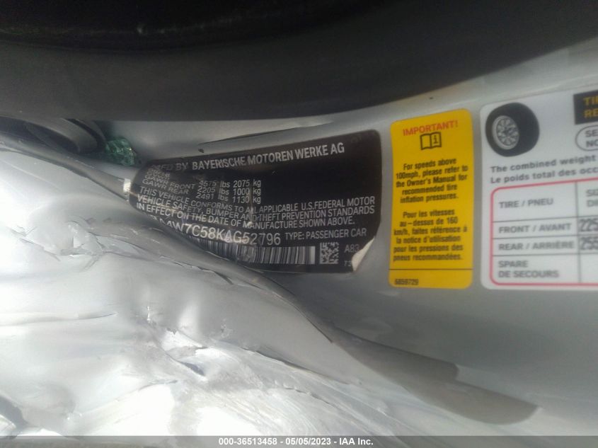2019 BMW 4 SERIES 440I - WBA4W7C58KAG52796