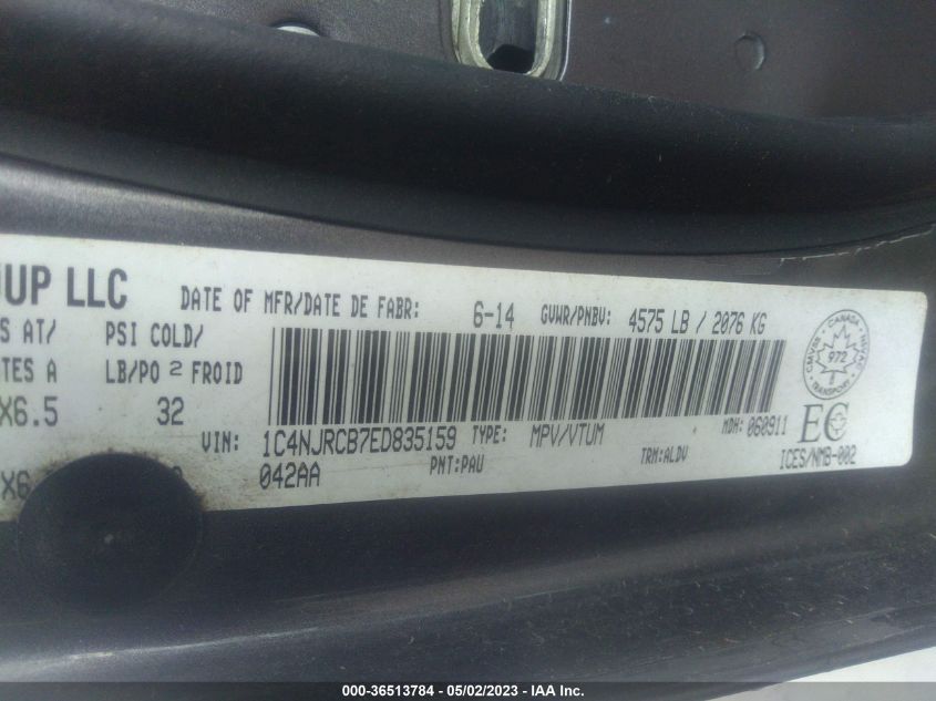 2014 JEEP PATRIOT LIMITED - 1C4NJRCB7ED835159