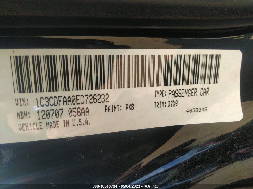 2014 DODGE DART SE - 1C3CDFAA0ED726232