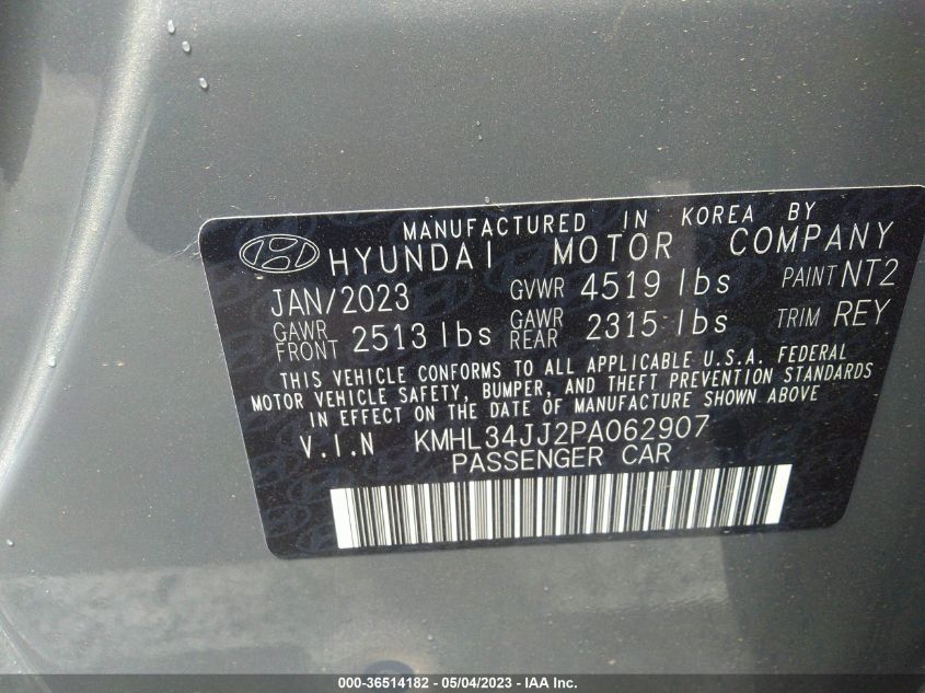 2023 HYUNDAI SONATA HYBRID SEL - KMHL34JJ2PA062907