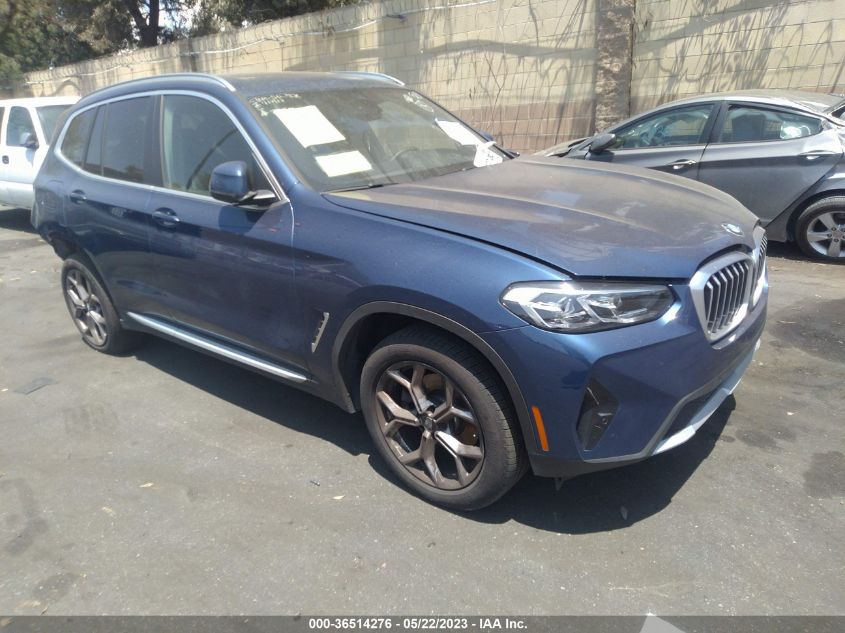 2022 BMW X3 SDRIVE30I - 5UX43DP04N9M82639